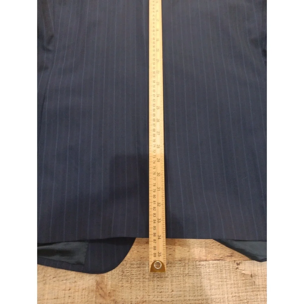 Ermenegildo‎ Zegna Saks Fifth Avenue Sport Coat Blazer Men 48 Navy Striped 2447